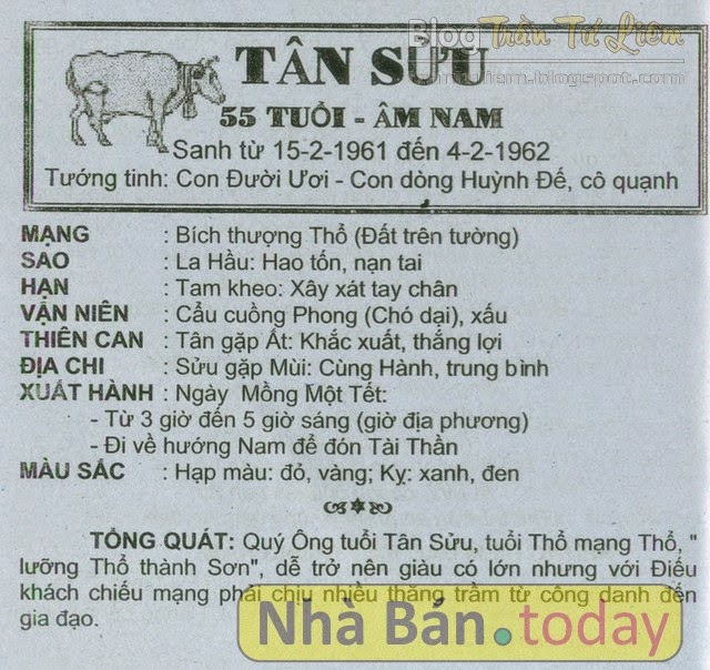 XEM TỬ VI TUỔI TÂN SỬU 1961 NĂM 2015 Ất mùi