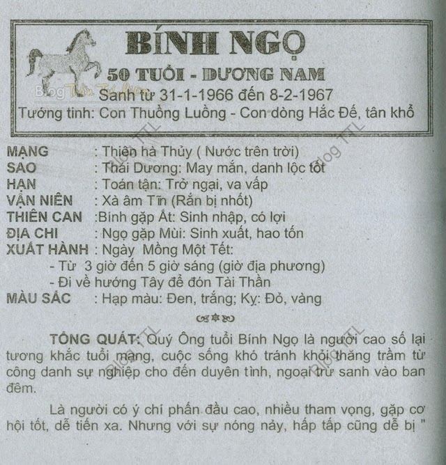 TỬ VI TUỔI BÍNH NGỌ 1966 NĂM 2015 Ất Mùi