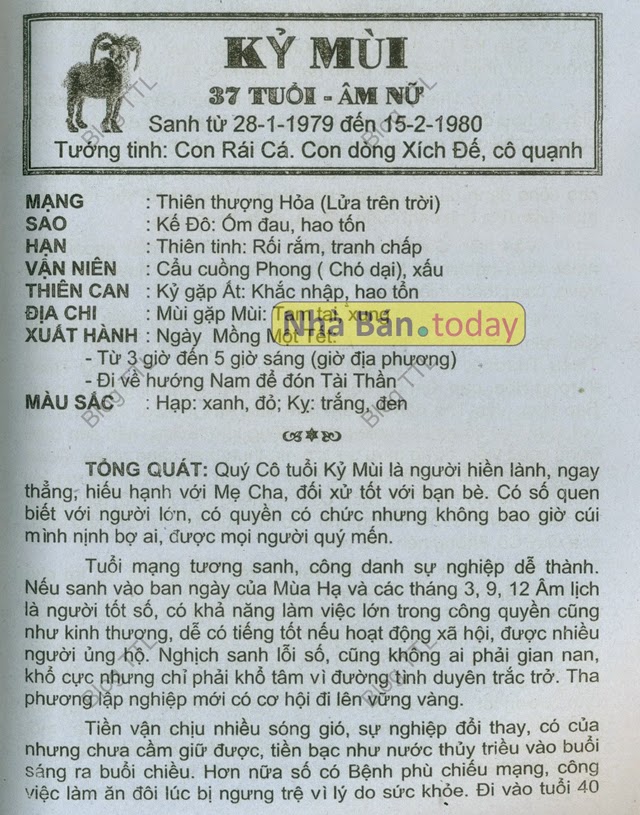 TỬ VI TUỔI KỸ MÙI 1979 NĂM 2015 Ất Mùi
