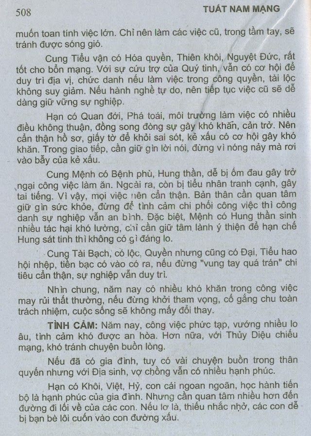 TỬ VI TUỔI MẬU THÂN 1968